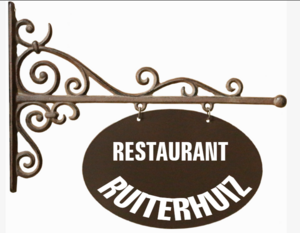 Uithangbord voor bedrijven ovaal bruin