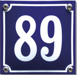 Emaille Huisnummer blauw-wit