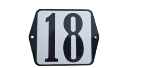 Goedkoop emaille huisnummer oor