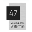 Rvs naambord met mat plexiglas